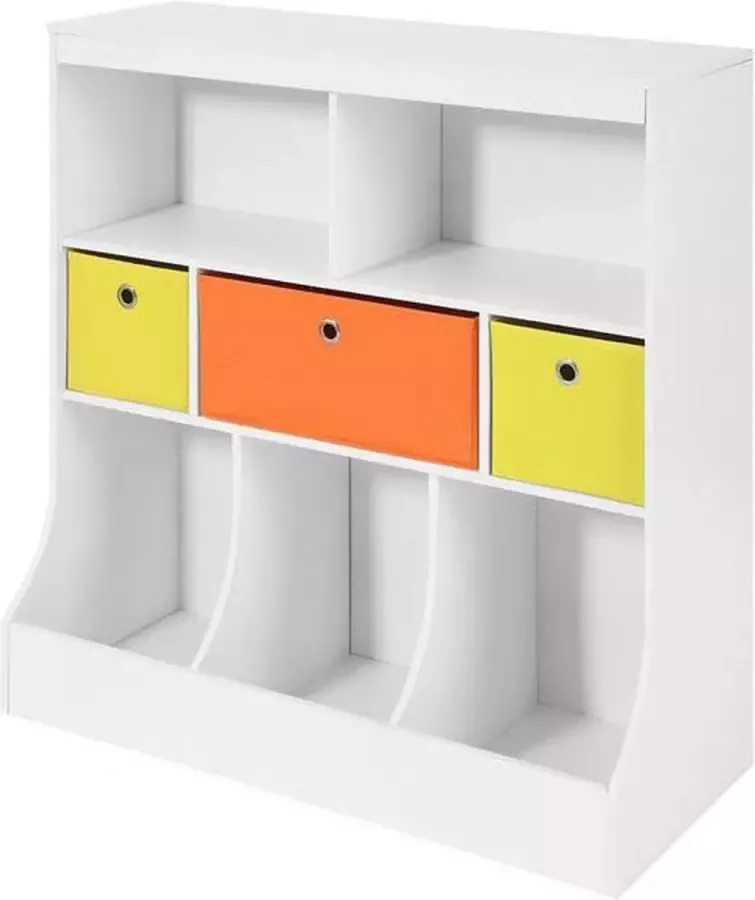 Simpletrade Boekenkast Opbergkast Voor kinderen 3 manden 5 compartimenten 92x93x40 cm