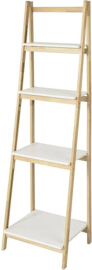 Simpletrade Boekenrek Wandrek Inklapbaar 4 planken Vloerbeschermers 42x34x140 cm