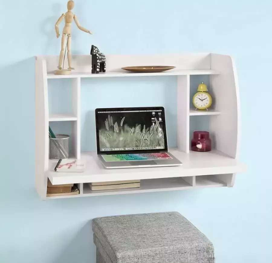 Simpletrade bureau Bureautafel met 8 compartimenten MDF Wit 82x60x39 cm