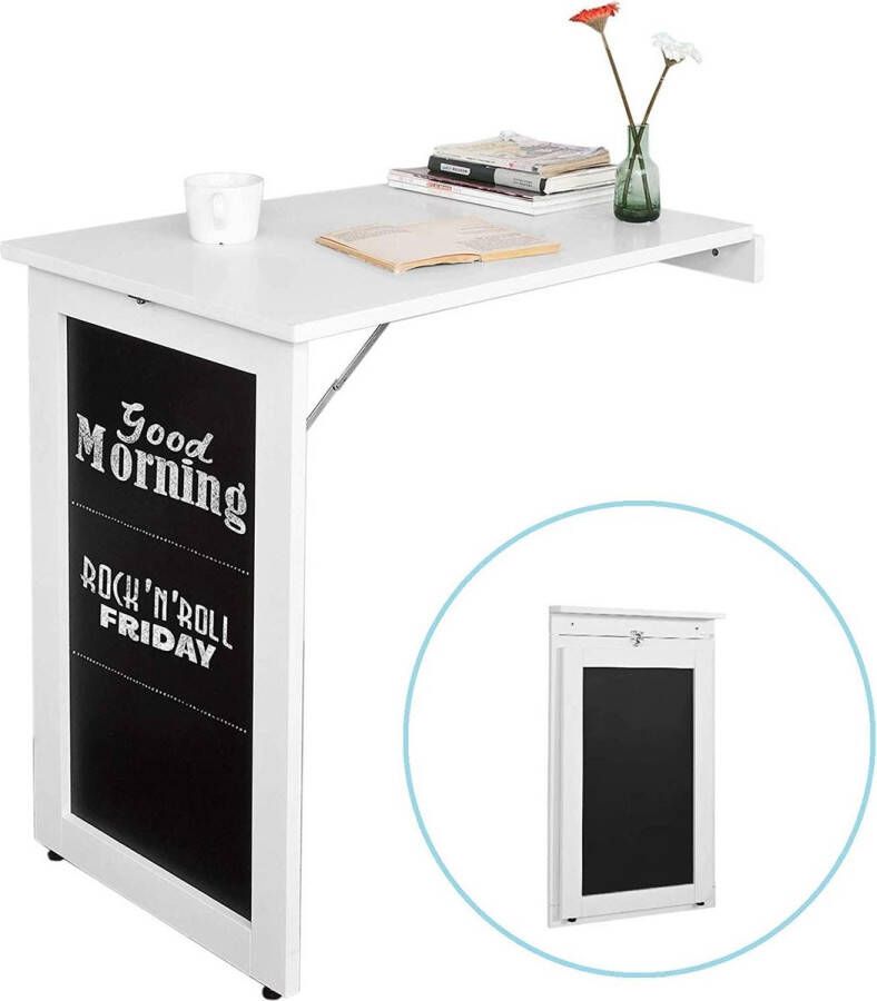 Simpletrade Simple Trade Inklapbare tafel Kleine eettafel MDF Wit 50x75x76 cm