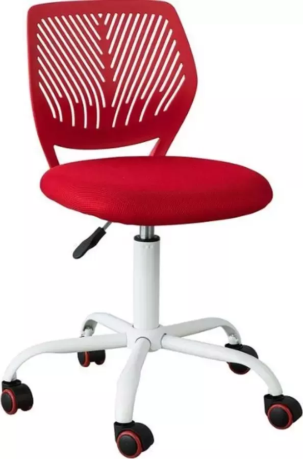 Simpletrade Bureaustoel Ergonomische bureaustoel Voor jongeren In hoogte verstelbaar Rood