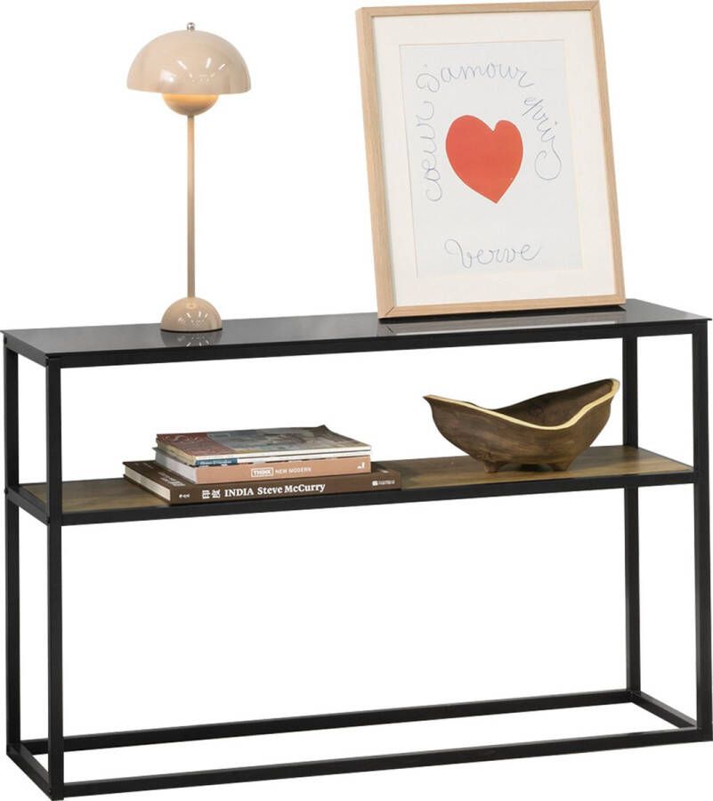 Simpletrade Dressoir Console tafel Glas Bruin zwart 110x70x30 cm