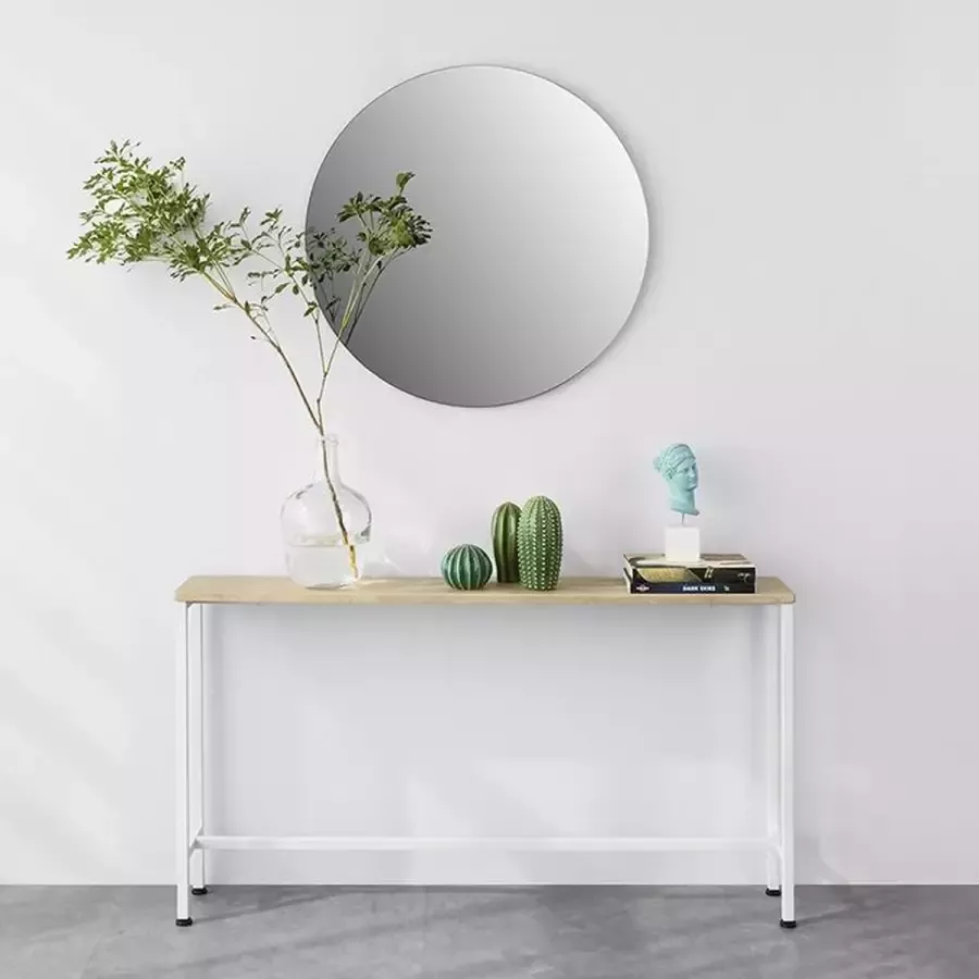 Simpletrade dressoir tafel Console tafel Metaal Hout Wit Lichtbruin 120x65x20 cm
