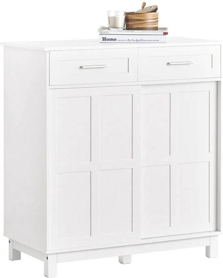 Simpletrade Keukenkast Dressoir Schuifdeuren Commode Praktisch Lades MDF Wit