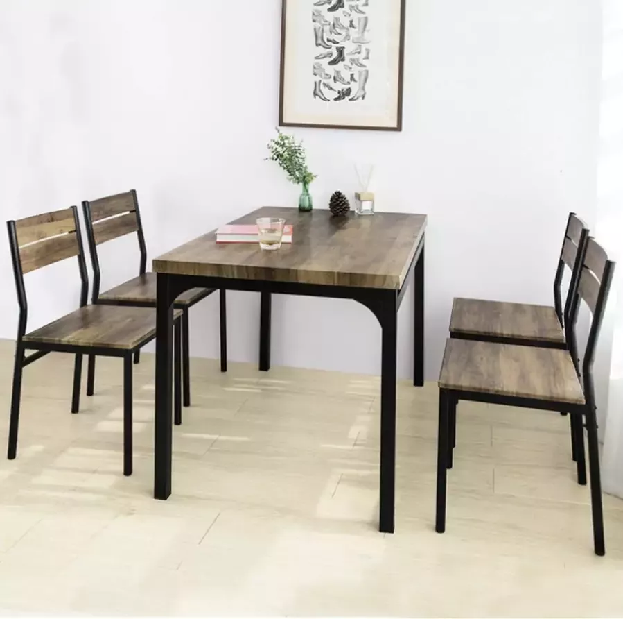 Simpletrade keukentafel set 5 Delig Eetkamer set Modern Stabiel