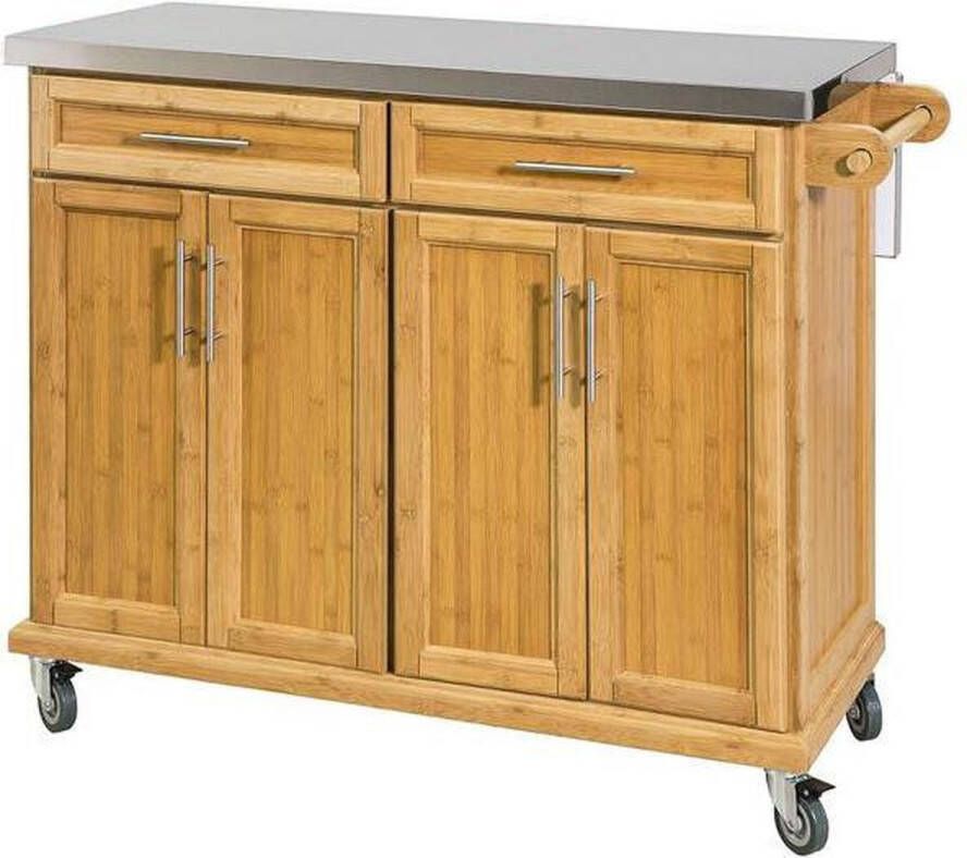 Simpletrade Keukentrolley Keukenkast Handdoekenrek 2 lades 115x92x46-71 cm