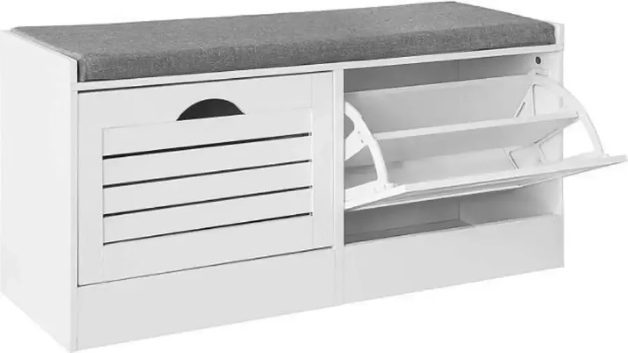 Simpletrade Schoenenbank Schoenenkast Met 2 kleppen 97x46x30 cm