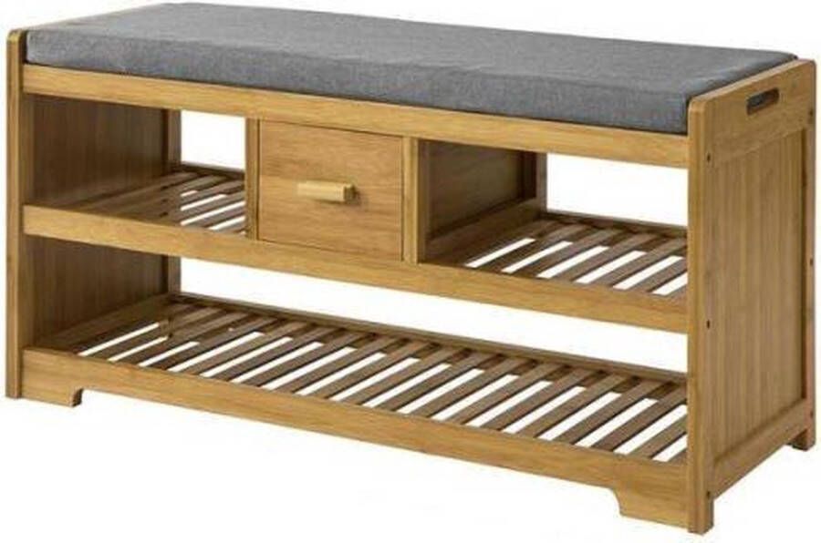 Simpletrade Schoenenkast Schoenenrek Lade Bamboe 91x45x34 cm