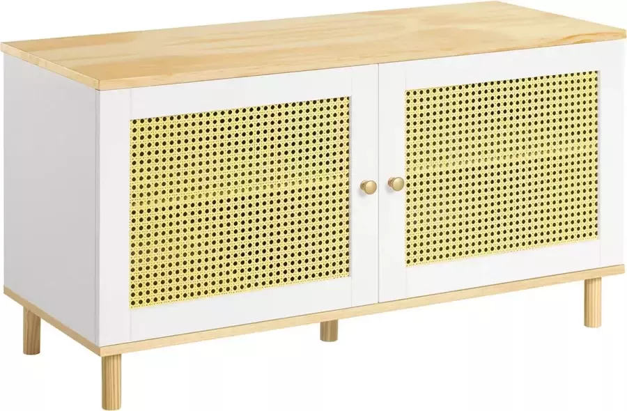 Simpletrade Schoenenrek Zitbank met opbergruimte Schoenenkast Beige wit