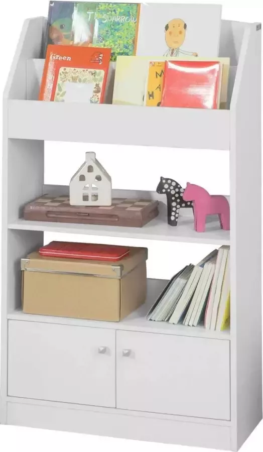 Simpletrade Simple Trade Boekenkast Opbergkast met 4 compartimenten MDF Wit 60x107x24 cm