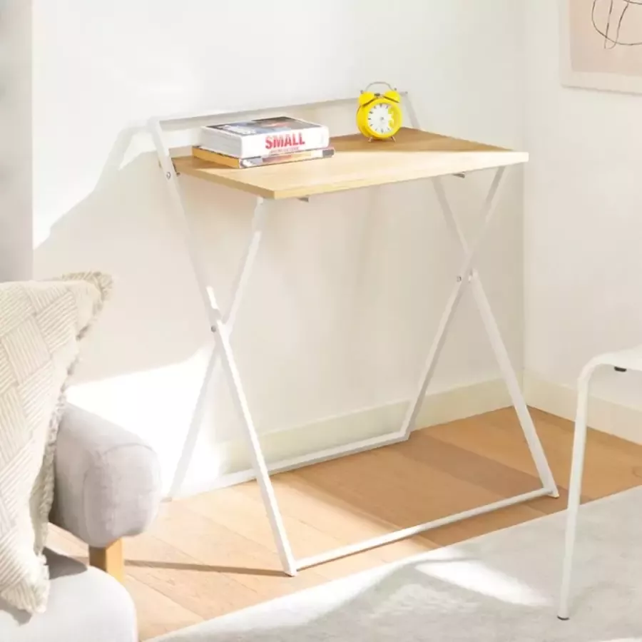 Simpletrade Simple Trade Opvouwbaar bureau Computer bureau Industrieel Wit bruin 63x77x45 cm