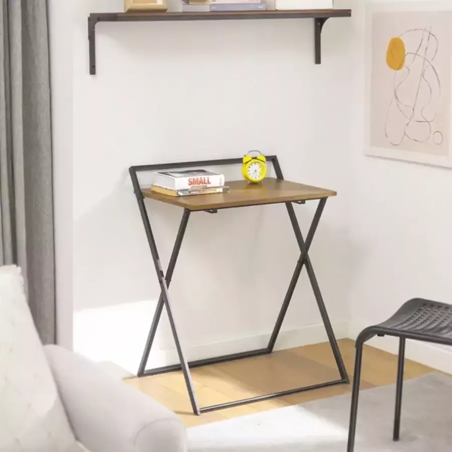 Simpletrade Simple Trade Opvouwbaar bureau Computer bureau Industrieel Zwart bruin 63x77x45 cm