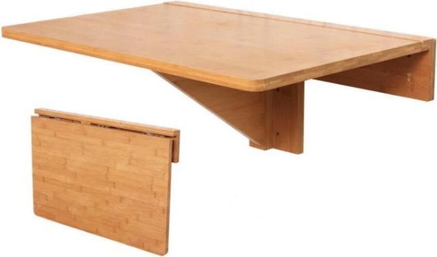 Simpletrade Bamboe Tafel Klapbaar Wandmontage Eettafel = Bureau 60x40cm