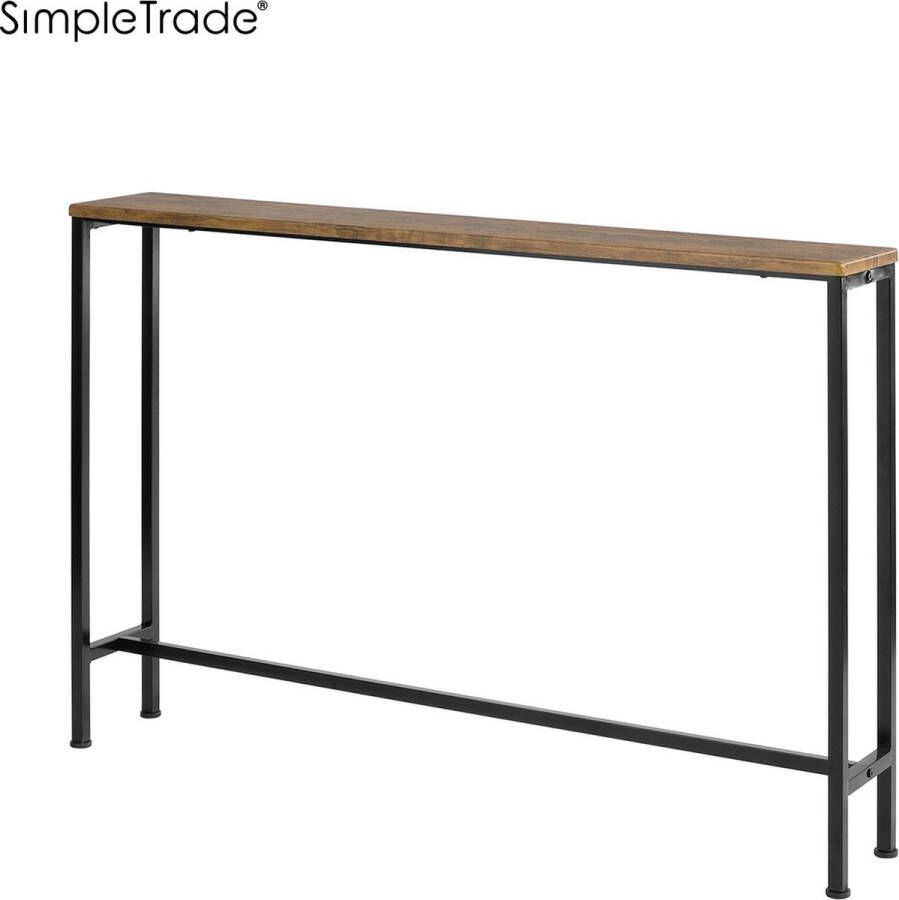 Simpletrade Tafel Bartafel Bijzettafel Metaal hout 120x65x20 cm