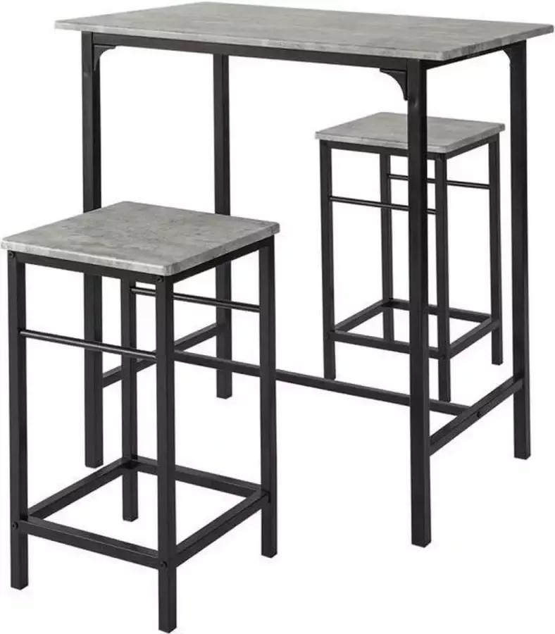 Simpletrade Tuinset 2 Barkrukken Bartafel- Vloerbeschermers Tafel 80 x 50 x 87cm Stoel (BxHxD) 32 x 32 x 57cm