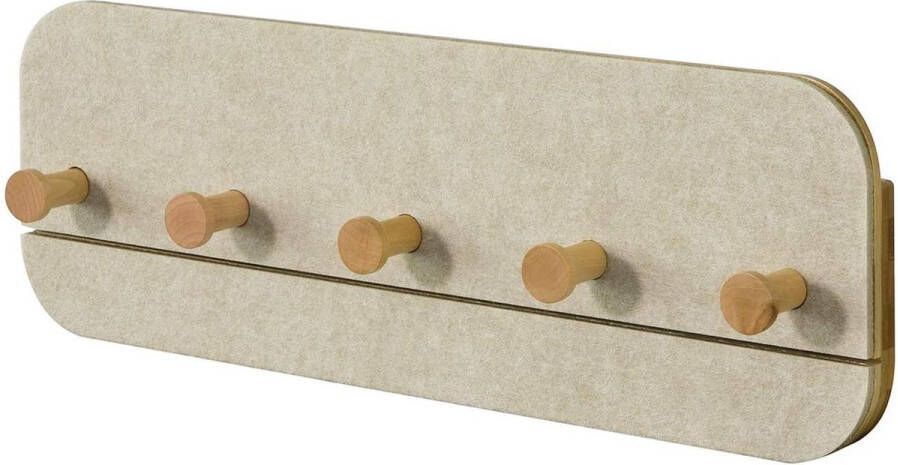 Simpletrade Wandkapstok 5-Haaks Bamboe Beige