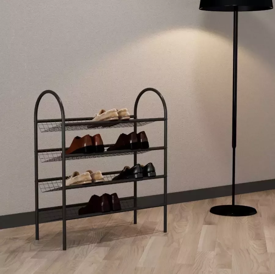 SIRAC Schoenenrek voor 12 Paar Schoenen Metaal Zwart