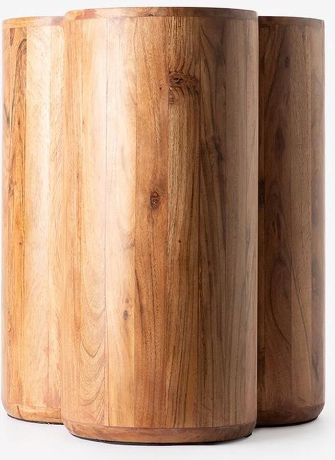 Sissy-Boy Donkerbruine houten bijzettafel scallop - Foto 4