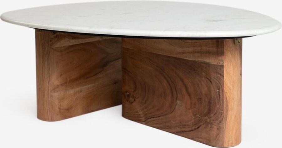 Sissy-Boy Houten koffietafel Marmer blad Organische vorm - Foto 3