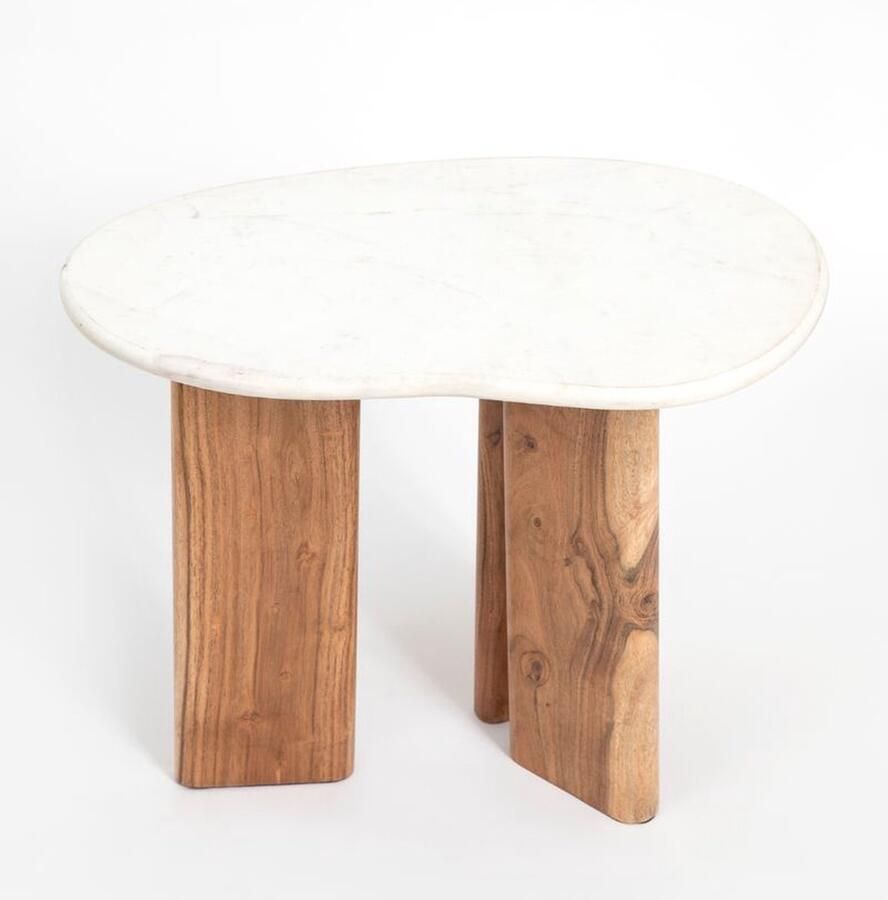 Sissy-Boy Houten koffietafel met marmer blad klein