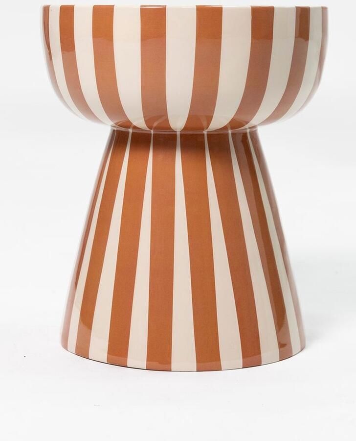 Sissy-Boy PRE-ORDER: Terracotta gestreepte mushroom bijzettafel