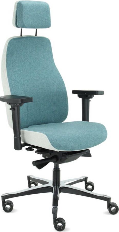 Sit And Move Therapod X2 HR Hoofdsteun Azure Bureaustoel Facet Wol Azure Ashgrey