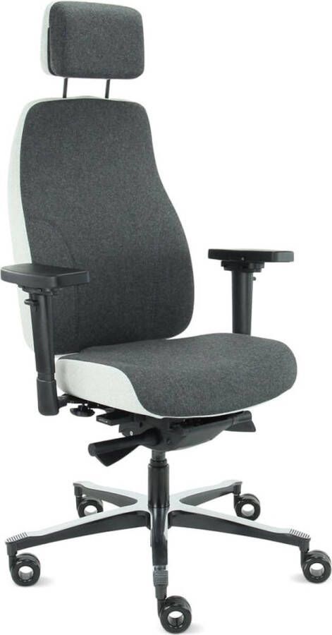 Sit And Move Therapod X2 HR Hoofdsteun Grijs Bureaustoel Facet Wol Middengrijs Ashgrey