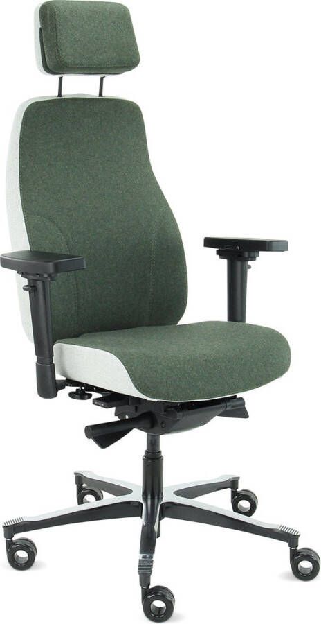 Sit And Move Therapod X2 HR Hoofdsteun Olive Bureaustoel Facet Wol Olive Ashgrey