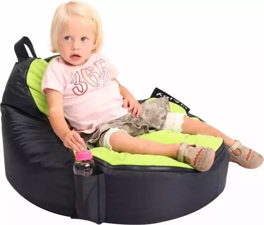 Sit&Joy Baby zitzak 'Dinga' Lime (Groen) Baby 2x wasbare hoes Waterbestendig Dubbel gestikt Gevuld met Flexipearl Sit&Joy