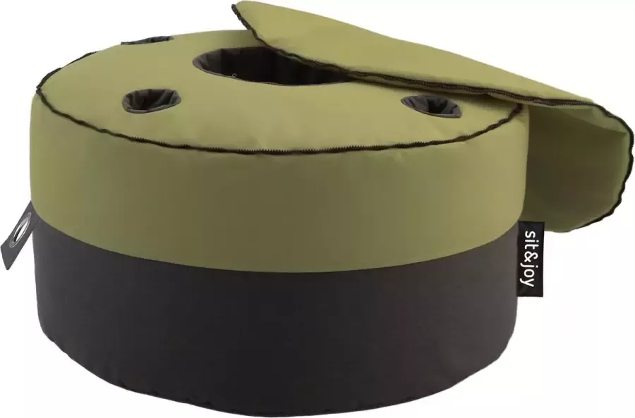 Sit & Joy Sit&joy poef zitzak volwassenen buiten ligbed stoel tuin Duo Rondo Extra Oud Groen