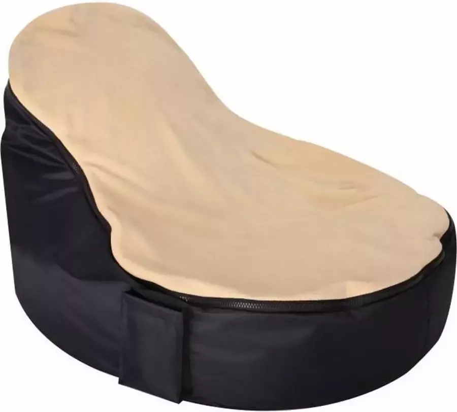 Sit&Joy Baby zitzak 'Dinga' Beige (Wit Ecru) Baby 2x wasbare hoes Waterbestendig Dubbel gestikt Gevuld met Flexipearl Sit&Joy