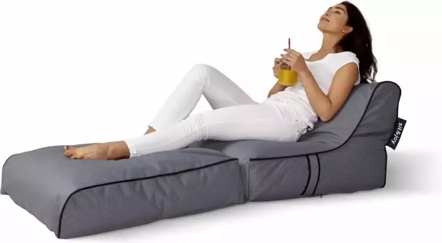 Sit & Joy Sit&joy Ligbed Hawaii Marineblauw Zitzak Volwassenen Buiten Ligbed Stoel Tuin Hawaii Antraciet - Foto 4