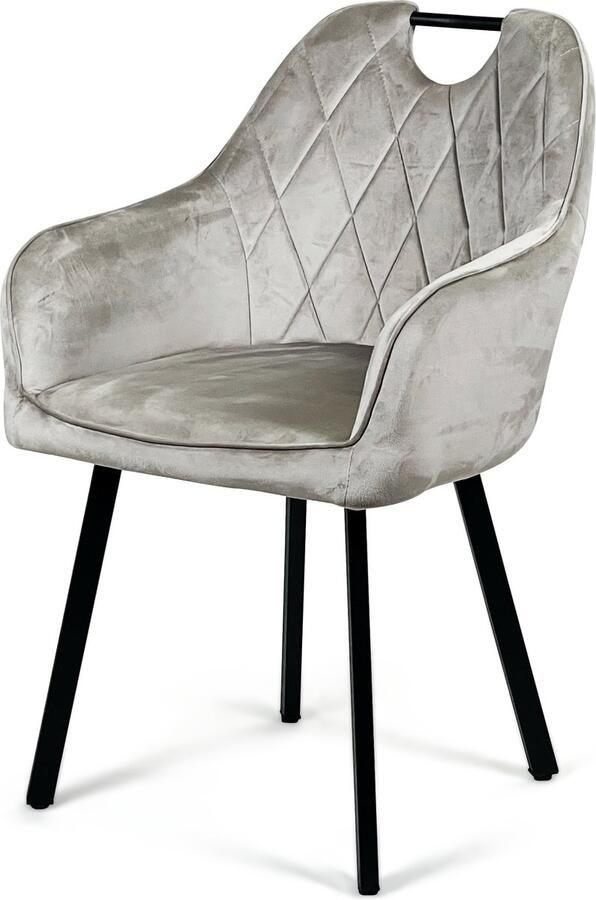 Sit&More Evoque Taupe Velvet Eetkamerstoel – Stijlvol Luxe en Comfortabel