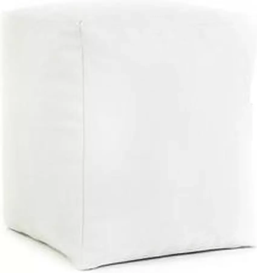 Sit On It Poef zitzak Cube's Leatherlook White ....and Joy !!