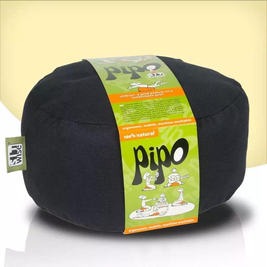 SitWise by inatura sitWise Pipo by inatura poef black 30 x 30 cm