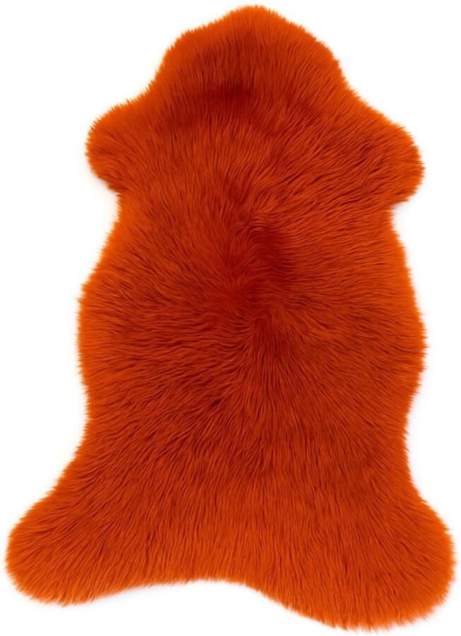 Skéépe Texels schapenvacht donker oranje – echt & natuurlijk – stoel bank of vloerkleed echte vacht