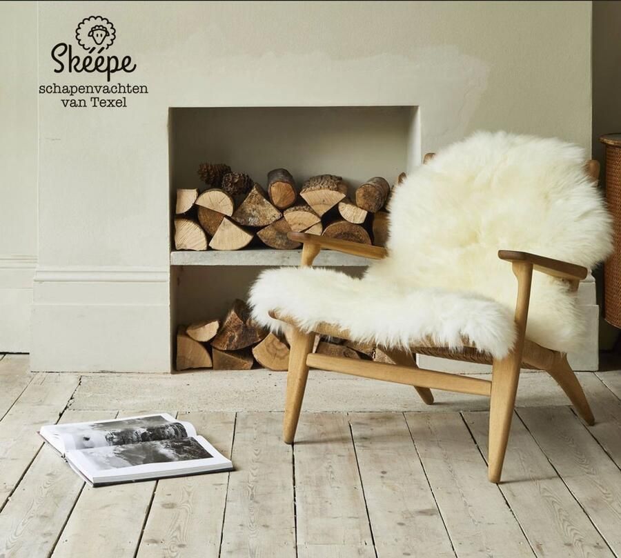 Skéépe Texelse schapenvacht wit – Large 110x65 cm – echt & natuurlijk – stoel bank of vloerkleed
