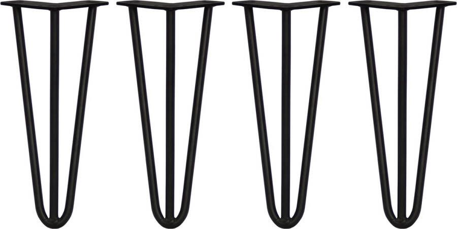 SKISKI LEGS 4 x 30.5cm Hairpin retro pootjes tafelpoten pinpoten 3 Ledig 12mm Zwart