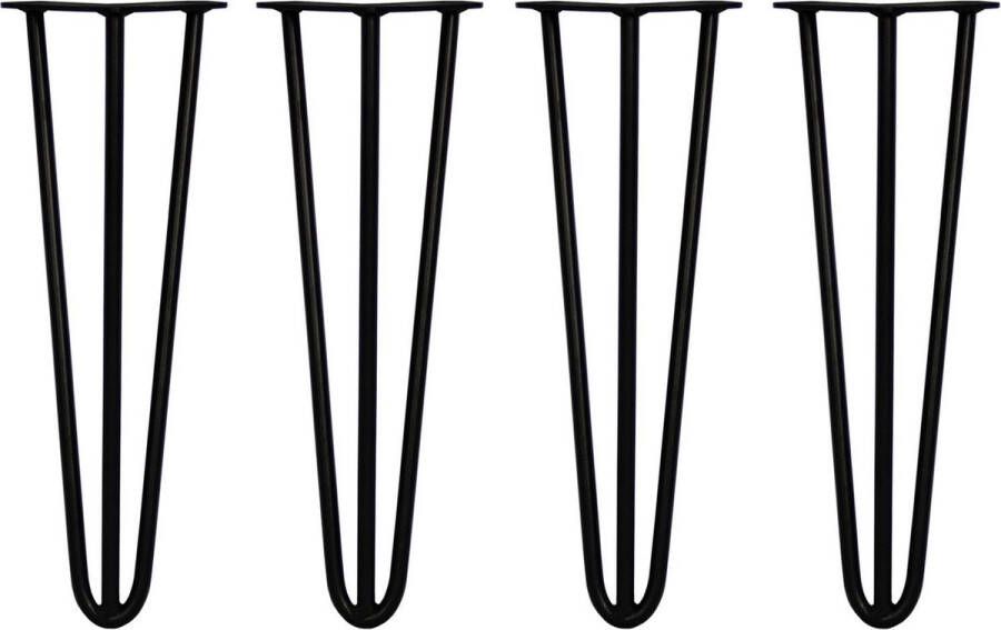 SKISKI LEGS 4 x 40 6cm Hairpin retro pootjes tafelpoten pinpoten 3 Ledig 12mm Zwart