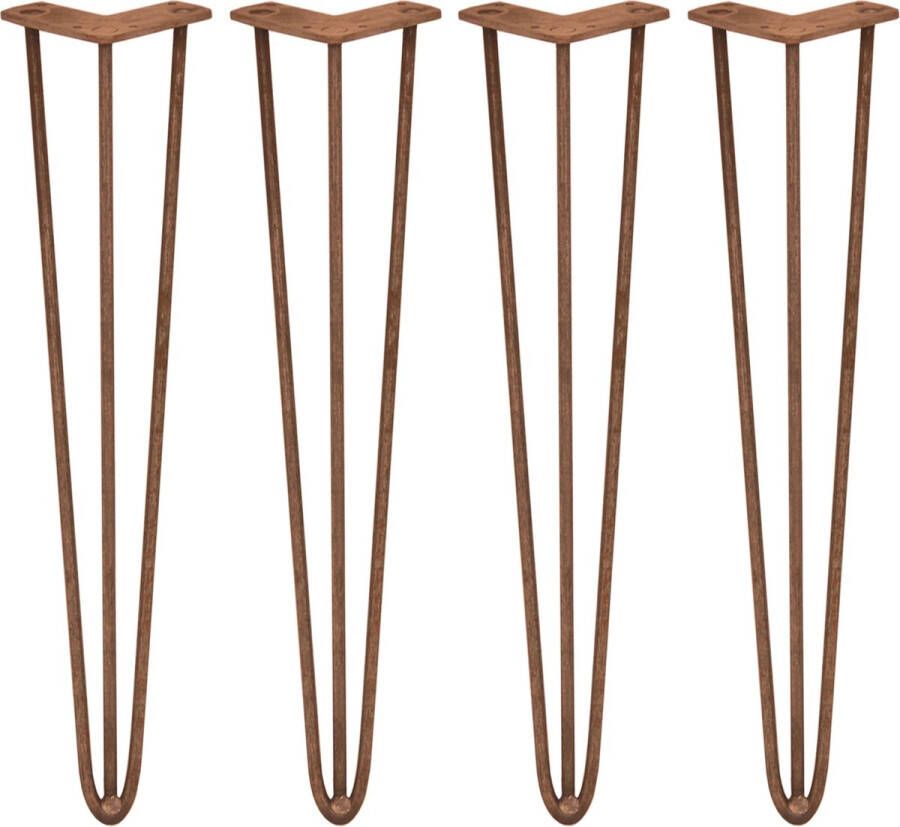 SKISKI LEGS 4 x 71cm Hairpin retro pootjes tafelpoten pinpoten 2 Ledig 12mm Koper