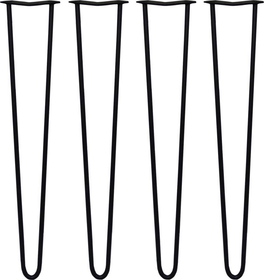 SKISKI LEGS 4 x 71cm Hairpin retro pootjes tafelpoten pinpoten 2 Ledig 12mm Zwart
