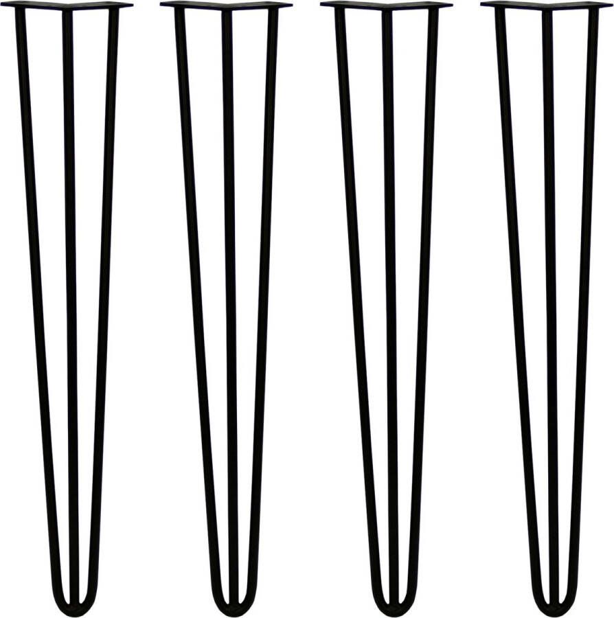 SKISKI LEGS 4 x 71cm Hairpin retro pootjes tafelpoten pinpoten 3 Ledig 12mm Zwart