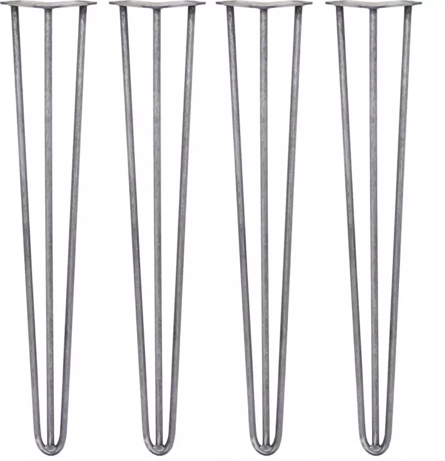 SKISKI LEGS 4 x Tafelpoten pinpoten Lengte: 71cm 3 pin 12m Ruw Staal ™ Retro hairpin