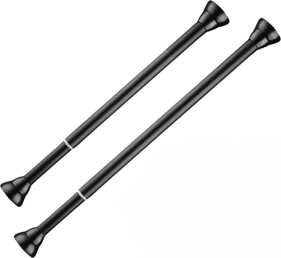 Skoov Luft Kledingroede Zonder Boren 70-120 cm Kledingstang Uitschuifbaar & Verstelbaar Rail Gordijnroede Kastroede Kledingstangen voor aan de muur Garderobe stang Rek Buis Zwart