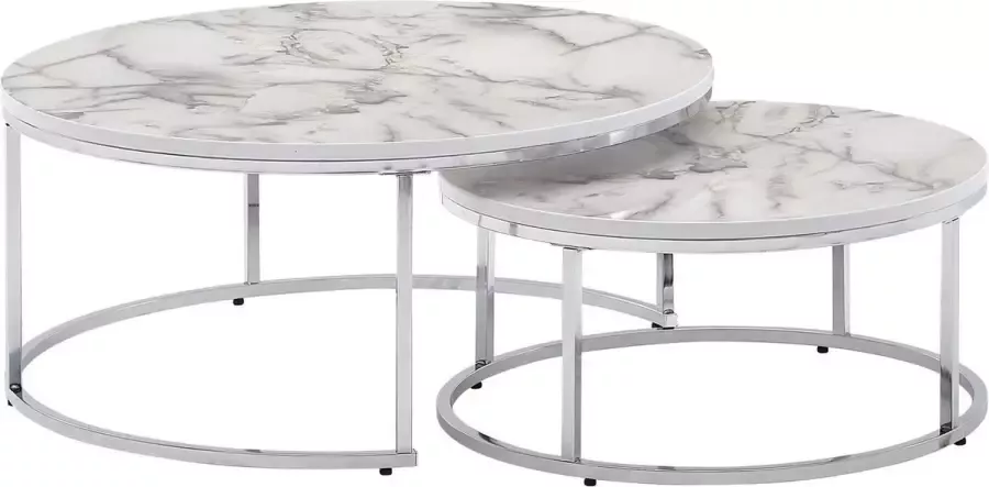 Sky Style Cherie Salontafel Set Wit Zilver