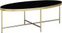 Sky Style design salontafel glas zwart ovaal 110 x 56 cm met goud metaal Grote woonkamer tafel Lounge tafel glazen tafel - Thumbnail 1