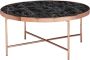 Sky Style design salontafel zwart rond Ã˜82 5 cm met koperen metalen frame Grote woonkamer tafel Lounge tafel - Thumbnail 1