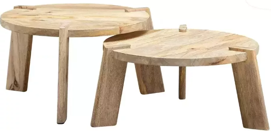 Wohnling Bijzettafelset mangohout 53x32x53 cm WL6.344 - Foto 2