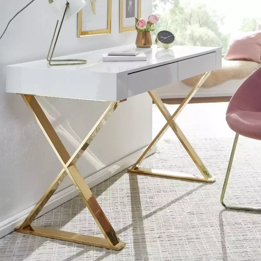 Sky Style Luxa Luxueus bureau Werkplek -Make-up tafel Wit- Goud