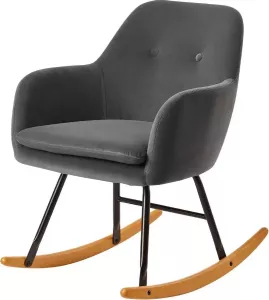 Sky Style Malmo Schommelstoel Donkergrijs Velvet